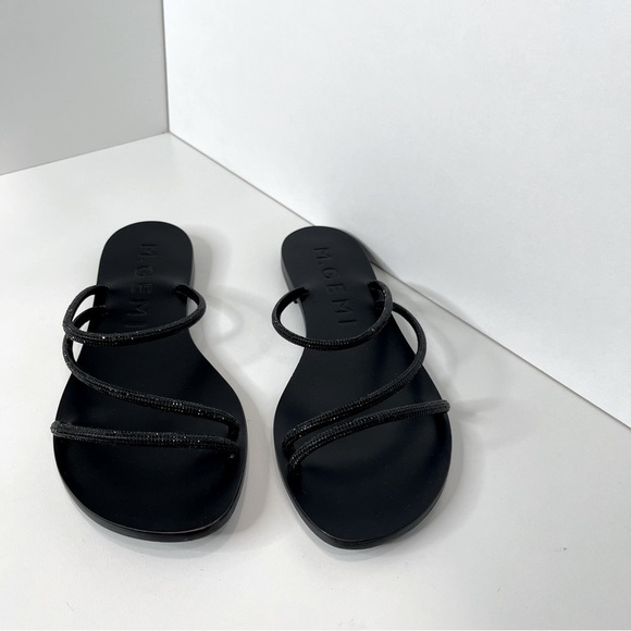 M.GEMI The Azzurra Sandals Italian tubular leather upper with crystals strappy - Picture 4 of 8